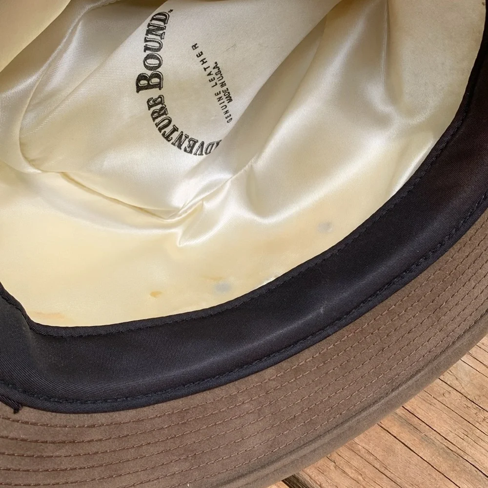 ADVENTURE BOUND BROWN LEATHER HAT XL - Picture 10 of 10